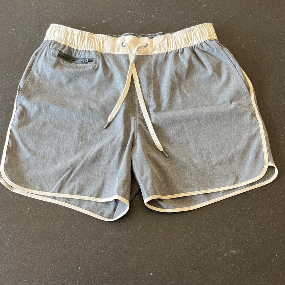 Vuori Athletic Shorts in Gray with White Accents